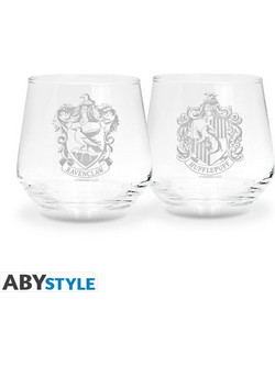 HARRY POTTER - 2 Glass Set Ravenclaw & Hufflepuff EUROPE x2