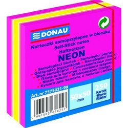 Αυτοκόλλητα χαρτάκια σημειώσεων Donau 76X76mm 400φ neon ροζ (7574021-99)
