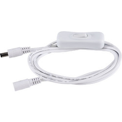 70681 Καλώδιο Διακόπτης ON/OFF DC 12-24V 180cm από Jack Male 2.1x5.5mm σε Female 2.1x5.5mm Λευκό L185 x W1.9 x H1.5cm