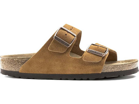 Birkenstock Arizona Γυναικεία Σανδάλια Suede Ανατομικά Καφέ 1009527