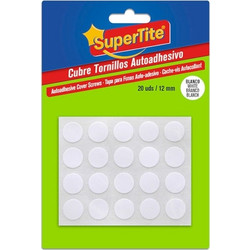 Supertite 8096 Στρογγυλά Αυτοκόλλητα για Κάλυψη Βιδών Λευκά 20ΤΜΧ