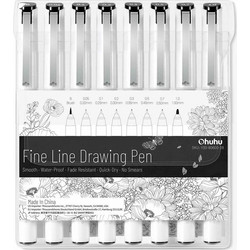 Μαρκαδοράκια σχεδίου Ohuhu Kohala Fineliner Set 8τμχ. Black