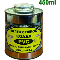 MENTOR TUBLOCK για πλαστικούς σωλήνες PVC γκρι σε κουτί με βουρτσάκι 450ml (02-025-002)