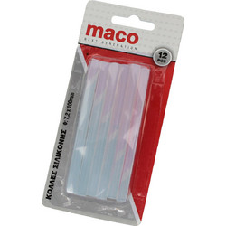 ΚΟΛΛΑ ΘΕΡΜΗΣ ΣΙΛΙΚΟΝΗΣ ΔΙΑΦΑΝΗ Φ 7,2mm Χ 10 cm MACO (σετ 12τμχ) (ΚΑΡΤΕΛΑ)