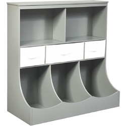 Costway Βιβλιοθήκη Δαπέδου Ξύλινη Γκρι HW64191GR ref10288707