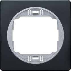 EON E6801.S1E One-gang frame 80x80, antic silver with black holder