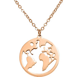Ghetto Necklace Map Pendant Rose Gold