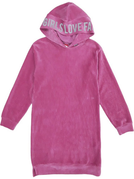 Φόρεμα Κοτλέ με Κουκούλα Pink 8030028