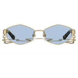 Marc Jacobs MARC496/S 013/KU Γυναικεία Γυαλιά Ηλίου Πολυγωνικά Μεταλλικά Χρυσά με Μπλε Polarized Φακό