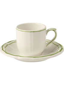 Gien Filet Green Σετ Φλιτζάνια Espresso Πράσινα 85ml 2τμχ