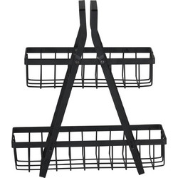 Ράφι Διώροφο Μαύρο Μέταλλο 10x25.5x28cm