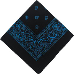 Unisex Μαντήλι Μπαντάνα - Cotton - Bandana - Vintage Σχέδιο - Μαύρο Με Έντονο Μπλε