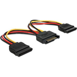 SATA CABLE ΤΡΟΦΟΔΟΣΙΑΣ 15pin ΣΕ 2x15pin 15cm (κλεφτης2συσκ)