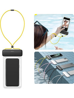 Αδιάβροχη Θήκη Baseus Let's Go Slip Cover IPX8 (30m) με Πλήρη Λειτουργικότητα Αφής (7.2") - Γκρι / Κίτρινο