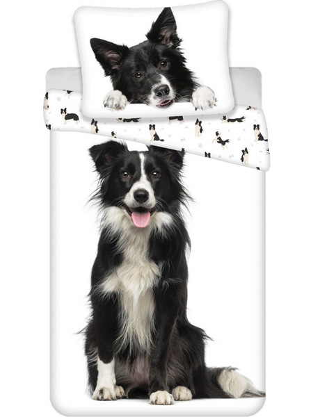 Dog Border Collie bedding cover 140x200cm, 70x90 cm