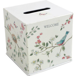 Artekko Napkin Holder Λευκή Μεταλλική Θήκη για Χαρτοπετσέτες με Σχέδια (12.5x12.5x13)cm 742-2490