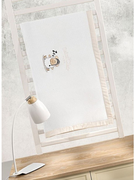 Saint Clair Bebe Aldo Κουβέρτα Κούνιας Πικέ 110x150 Λευκή Μπεζ