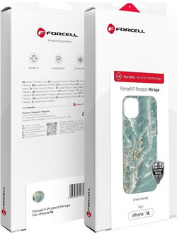 FORCELL F-Protect Mirage, Military Drop-Tested Case Compatible With Magsafe For Iphone 15 Pro Green marble