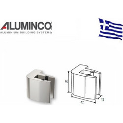 Στήριγμα τζαμιού μονό 8-10mm για κολώνα F50-102 Aluminco 4189