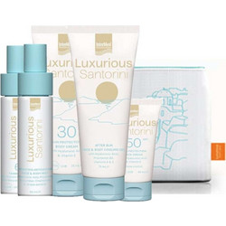 InterMed Luxurious Santorini Travel Kit Face Cream SPF50 40ml + Body Cream SPF30 75ml + Tanning Oil SPF6 50ml + Face & Body Mist 50ml
