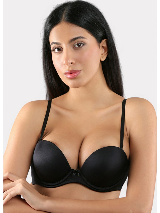 New Bra Lingerie Σουτιέν Strapless Push Up Μαύρο NB7040