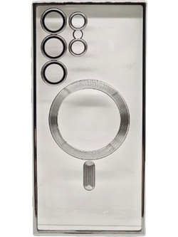 Magsafe Back Cover Σιλικόνης Διάφανο/Ασημί (Galaxy S23 Ultra)