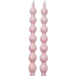 Κεριά Κηροπηγίου Ροζ Κυματιστά Curved Soft Pink 30cm Rice (2 Τεμάχια)