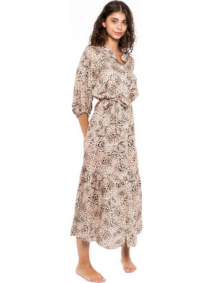 Pink Label Γυναικείο Καφτάνι Παραλίας Μακρύ Nude B230