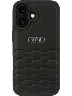 Audi Synthetic Leather iPhone 16 6.1 black/black hardcase AU-TPUPCIP16-GT/D2-BK - (AUDI000180-0)
