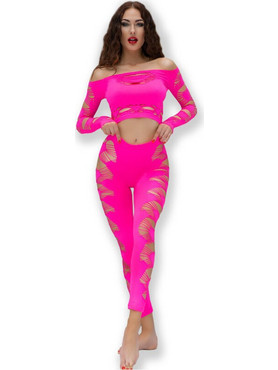 CHILIROSE - CR 4632 TOP PANT FUCHSIA S/L