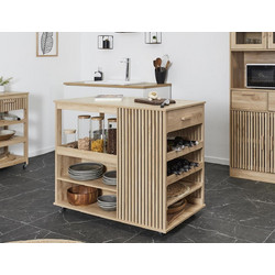The Home Deco Factory Τρόλει-Νησίδα Κουζίνας Καφέ 105x60x90cm HD0309 3664944612810