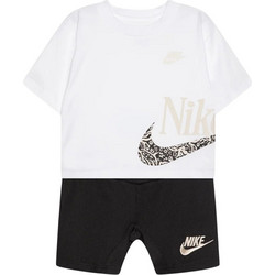 Nike WILD FLOWER BOXY TEE SHORT SET (16M927-023) Άσπρο - Μαύρο Βρέφος Κορίτσι Collection SU25