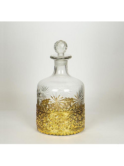 ΚΑΡΑΦΑ ΓΥΑΛΙΝΗ ΜΕΤΑΛΛΙΚΗ ΧΡΥΣΗ 13x24cm-EUROLAMP-752-10529