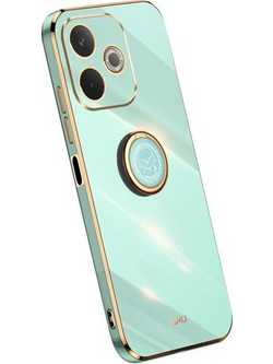 XINLI Θήκη Σιλικόνης Electroplating με Βάση Στήριξης για Oppo A5 Pro 4G (Global) / 5G (Global) / A5 Energy 5G (China) - Γαλαζοπράσινο