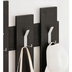 Κρεμάστρα τοίχου Wave Megapap χρώμα black wood 64x4x81εκ. - MEGAPAP