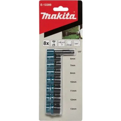Makita Socket Set, 1/4 Square Drive, 8 pcs