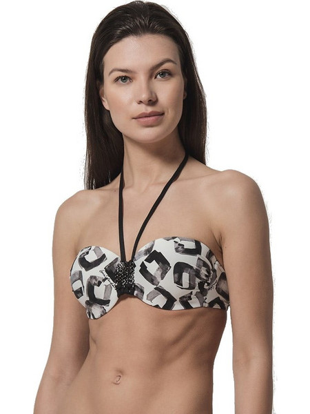 Luna Ibiza Bikini Top Μαύρο Λευκό 91914