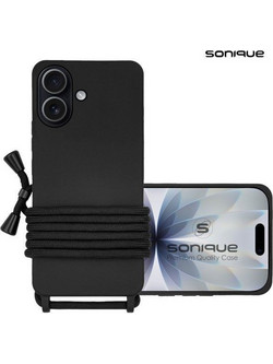 Θήκη Σιλικόνης με Κορδόνι CarryHang Sonique Apple iPhone 17 Μαύρο