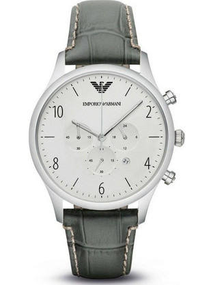 Emporio Armani Ανδρικό Ρολόι Χρονογράφος με Μαύρο Δερμάτινο Λουράκι AR1861