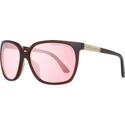 Porsche Design P8589 B Γυναικεία Γυαλιά Ηλίου Τετράγωνα Κοκάλινα Ασημί Καφέ με Ροζ Polarized Φακό