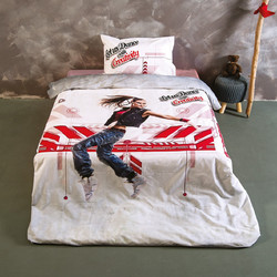 SB Home Σετ Παιδικά Σεντόνια Μονά Βαμβακερά 160x260 Hip Hop Red