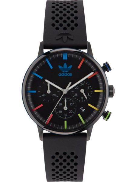 Adidas Originals Ανδρικό Ρολόι Χρονογράφος με Μαύρο Καουτσούκ Λουράκι AOSY23021