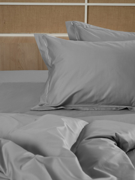 Ζεύγος Μαξιλαροθήκες 52x72+6 Oxford Satin Stellar Palatex Grey