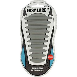 Easy Lace Κορδόνια Παπουτσιών Ελαστικά Σιλικόνης Γκρι 20τμχ