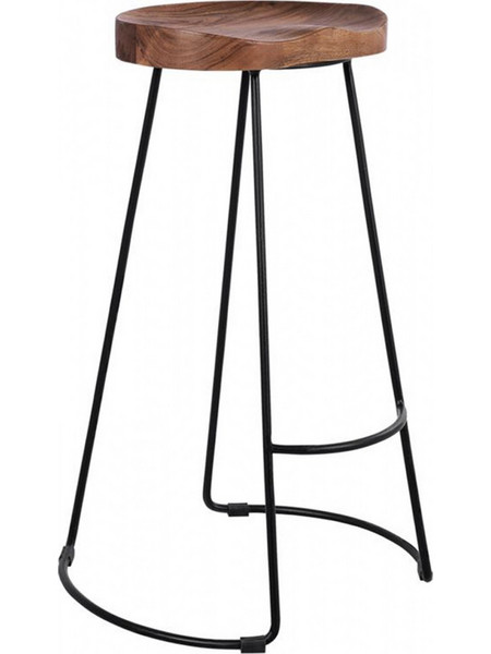 ΣΚΑΜΠΟ BAR ELEANOR HM8363.11 ΜΑΣΙΦ ΞΥΛΟ ΑΚΑΚΙΑΣ-ΜΕΤΑΛΛΟ 50x43x78Υεκ