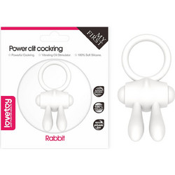 Lovetoy Power Clit Silicone Cockring Ελαστικό Δαχτυλίδι Πέους Σιλικόνης με Δόνηση Λευκό