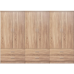 Ντουλάπα Reina HM21060.02 Εξάφυλλη 240x42x181cm Sonoma Εξάφυλλη