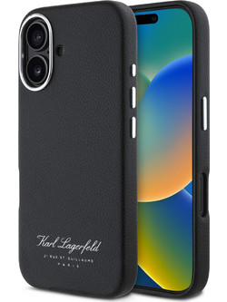 Karl Lagerfeld Rue St.Guillaume Logo Collection Θήκη προστασίας από σιλικόνη - iPhone 16 Μαύρο - KLHCP16SPGWCMKHK