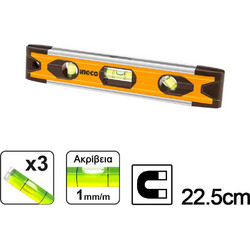 Ingco HMSL01030 Αλφάδι Μίνι Μαγνητικό Alu 22.5cm
