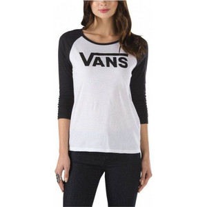 VANS Women Authentic V Raglan - WHITE/BLACK - VA2YYDYB2